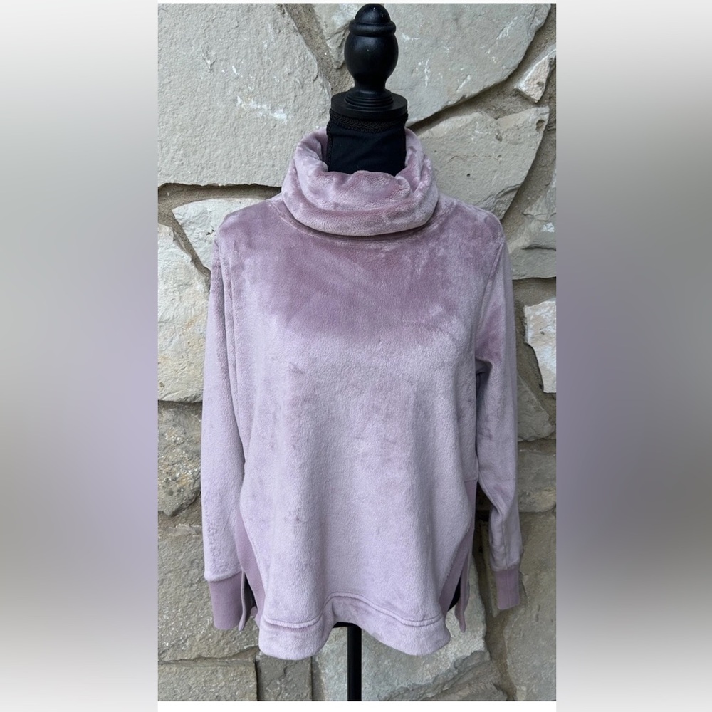 Athleta Double Cozy Karma Funnel Neck Pullover Top‎ S M Mauve Excellent 511446